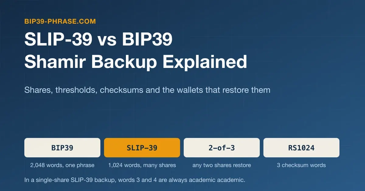 SLIP-39 vs BIP39: Shamir Backup Explained