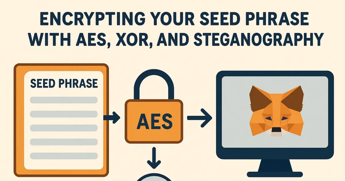 Seed Phrase Encrypting with AES, XOR, and Steganography