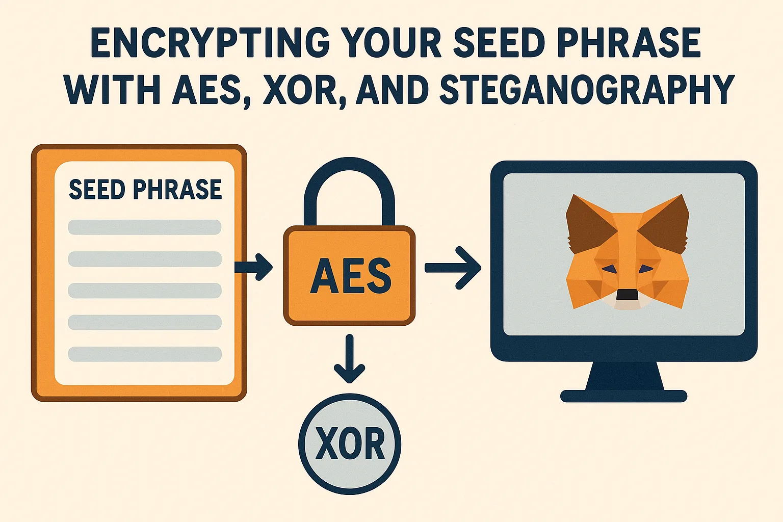 Seed Phrase Encrypting with AES, XOR, and Steganography